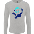 Funny Fathers Day Daddy is My Superhero Mens Long Sleeve T-Shirt Sports Grey