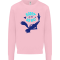 Funny Fathers Day Daddy is My Superhero Mens Sweatshirt Jumper Light Pink