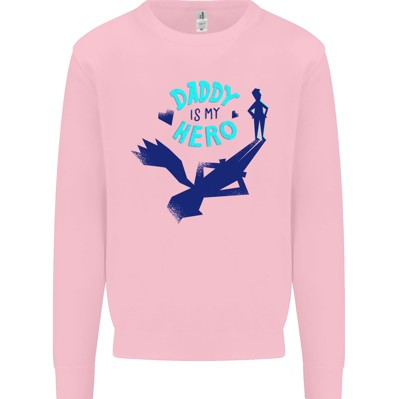 Funny Fathers Day Daddy is My Superhero Mens Sweatshirt Jumper Light Pink