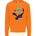 Funny Fathers Day Daddy is My Superhero Mens Sweatshirt Jumper Orange