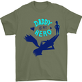 Funny Fathers Day Daddy is My Superhero Mens T-Shirt 100% Cotton Military Green