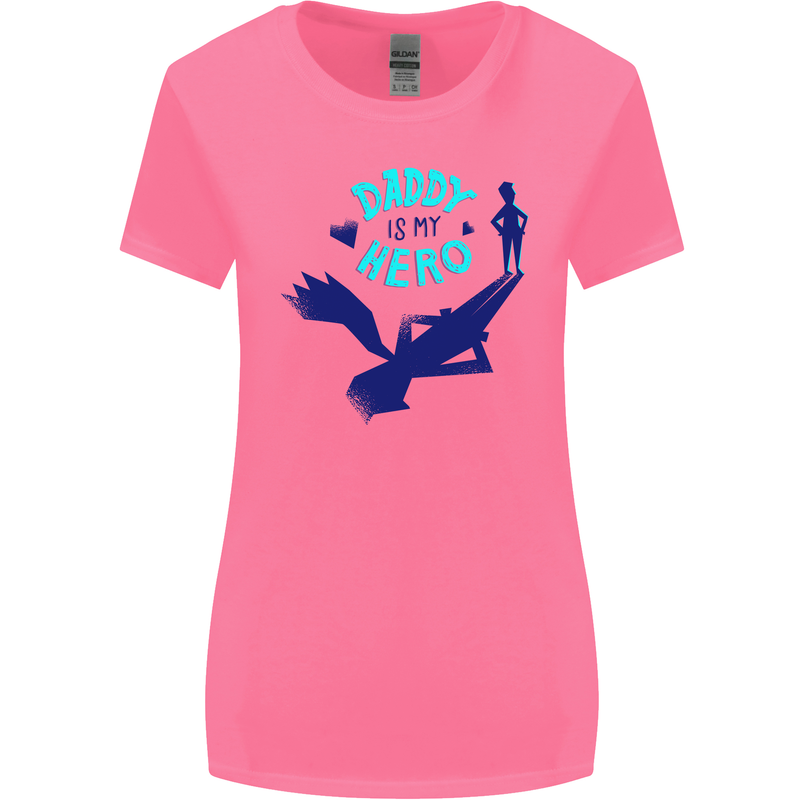 Funny Fathers Day Daddy is My Superhero Womens Wider Cut T-Shirt Azalea