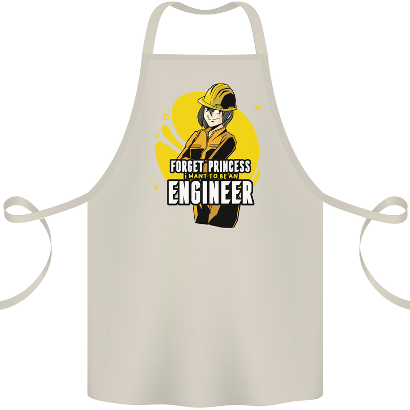 Funny Female Engineer Forget Princess Cotton Apron 100% Organic Natural