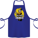 Funny Female Engineer Forget Princess Cotton Apron 100% Organic Royal Blue