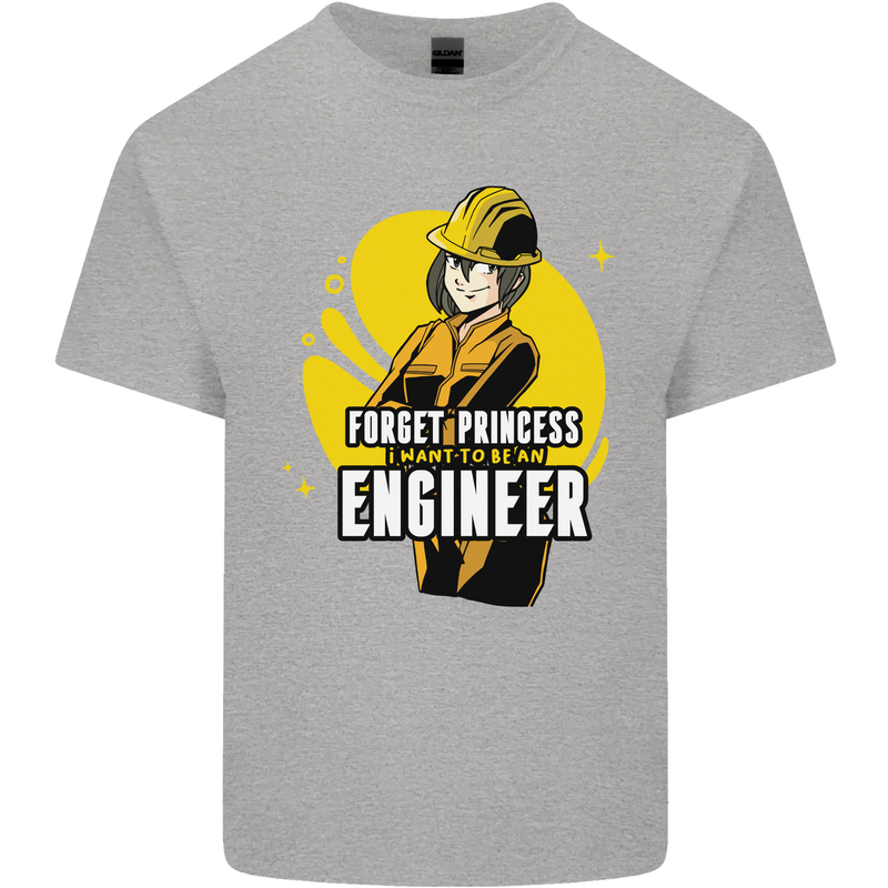 Funny Female Engineer Forget Princess Kids T-Shirt Childrens Sports Grey