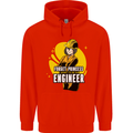 Funny Female Engineer Forget Princess Mens 80% Cotton Hoodie Bright Red
