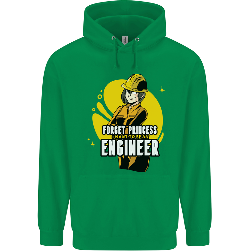 Funny Female Engineer Forget Princess Mens 80% Cotton Hoodie Irish Green