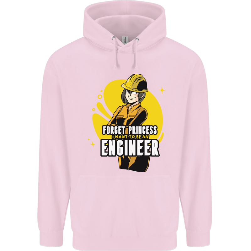 Funny Female Engineer Forget Princess Mens 80% Cotton Hoodie Light Pink