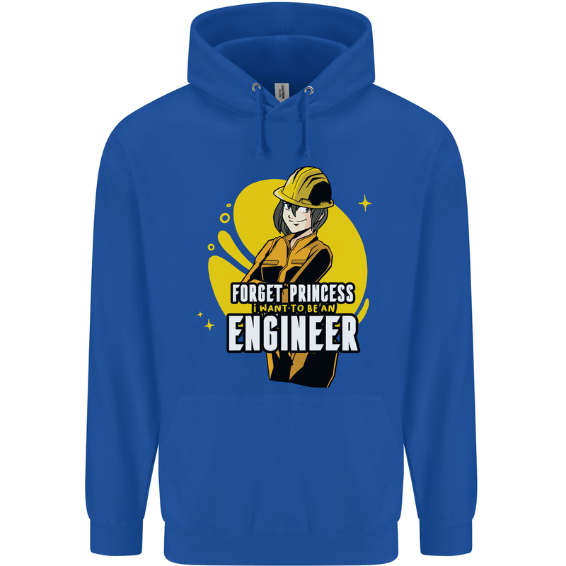 Funny Female Engineer Forget Princess Mens 80% Cotton Hoodie Royal Blue