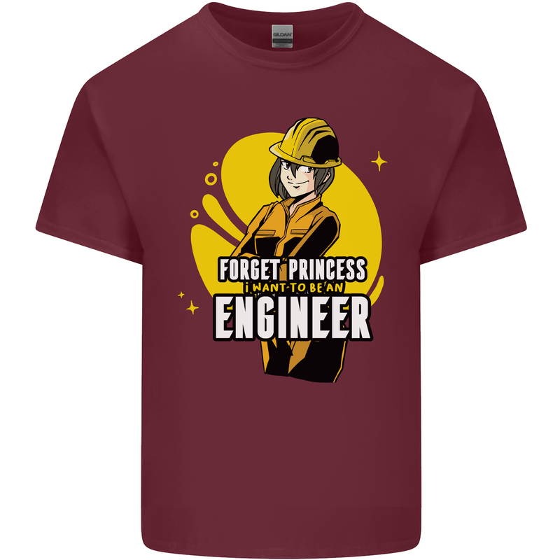 Funny Female Engineer Forget Princess Mens Cotton T-Shirt Tee Top Maroon