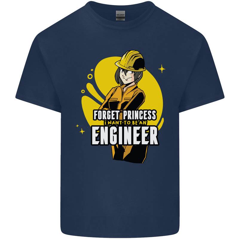 Funny Female Engineer Forget Princess Mens Cotton T-Shirt Tee Top Navy Blue