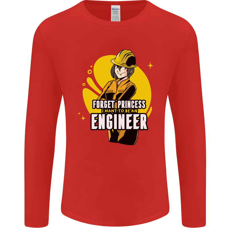Funny Female Engineer Forget Princess Mens Long Sleeve T-Shirt Red