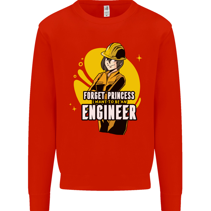Funny Female Engineer Forget Princess Mens Sweatshirt Jumper Bright Red
