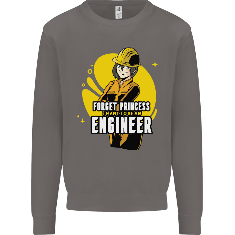 Funny Female Engineer Forget Princess Mens Sweatshirt Jumper Charcoal