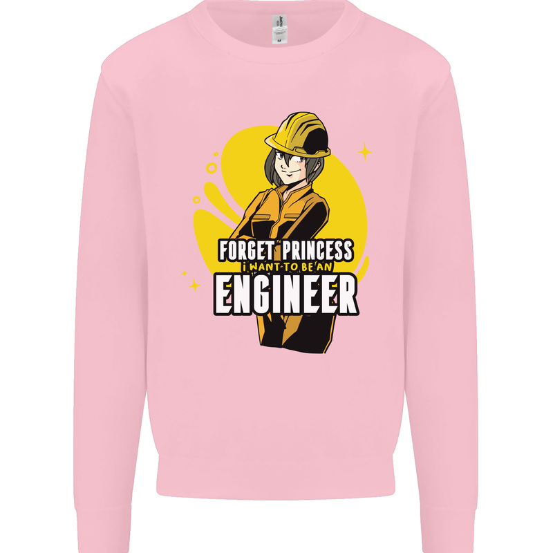 Funny Female Engineer Forget Princess Mens Sweatshirt Jumper Light Pink