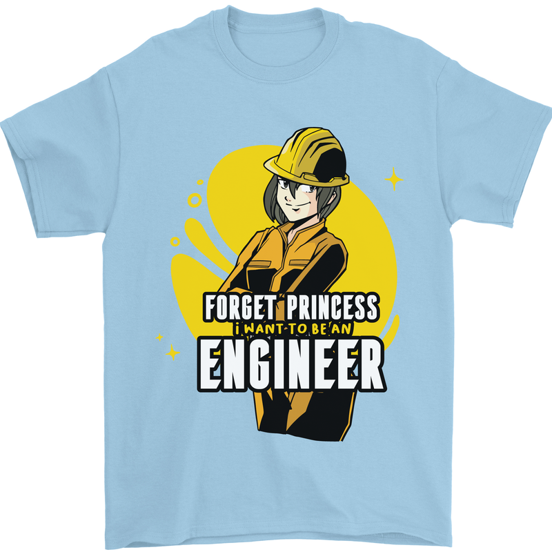 Funny Female Engineer Forget Princess Mens T-Shirt 100% Cotton Light Blue