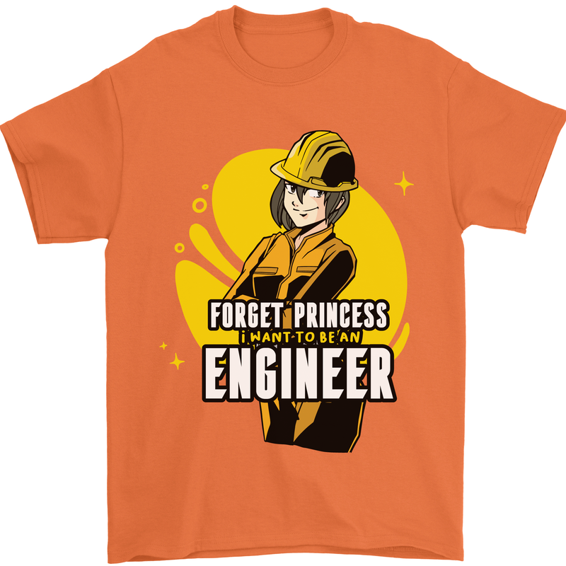 Funny Female Engineer Forget Princess Mens T-Shirt 100% Cotton Orange