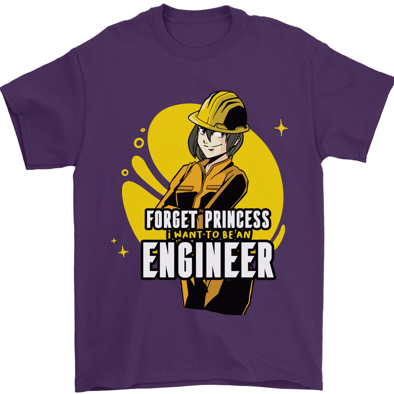 Funny Female Engineer Forget Princess Mens T-Shirt 100% Cotton Purple