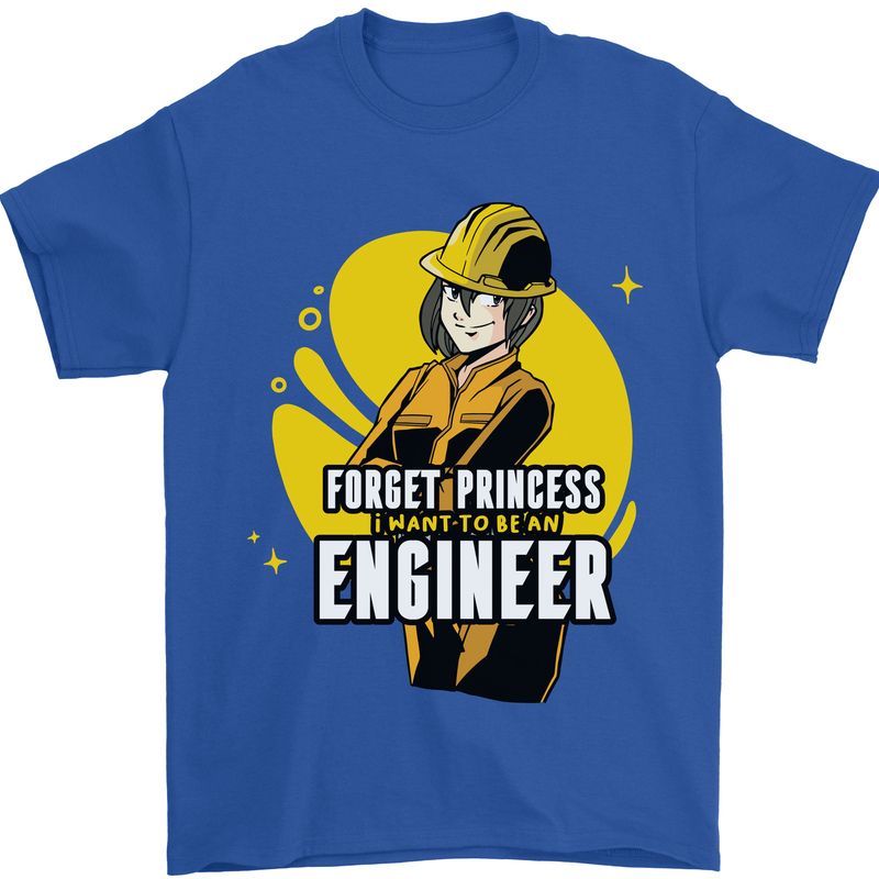 Funny Female Engineer Forget Princess Mens T-Shirt 100% Cotton Royal Blue