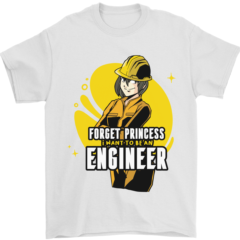 Funny Female Engineer Forget Princess Mens T-Shirt 100% Cotton White