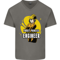 Funny Female Engineer Forget Princess Mens V-Neck Cotton T-Shirt Charcoal