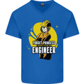 Funny Female Engineer Forget Princess Mens V-Neck Cotton T-Shirt Royal Blue