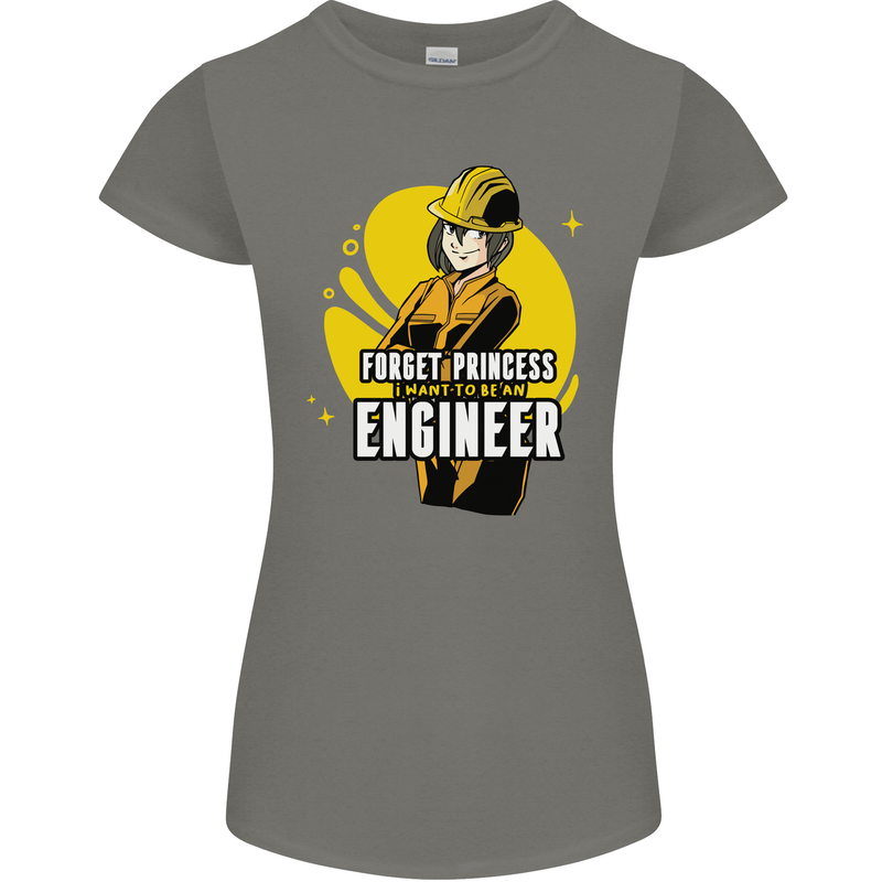 Funny Female Engineer Forget Princess Womens Petite Cut T-Shirt Charcoal