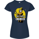 Funny Female Engineer Forget Princess Womens Petite Cut T-Shirt Navy Blue