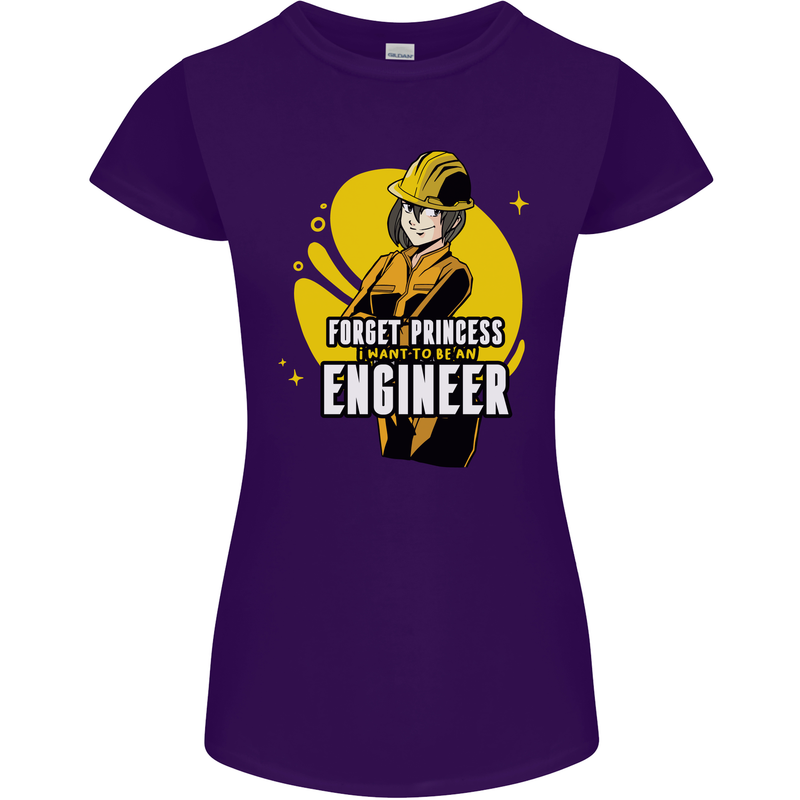 Funny Female Engineer Forget Princess Womens Petite Cut T-Shirt Purple
