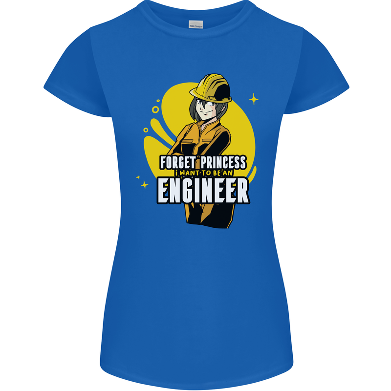 Funny Female Engineer Forget Princess Womens Petite Cut T-Shirt Royal Blue