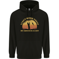 Funny Fishing Arm is In a Cast Fisherman Childrens Kids Hoodie Black