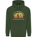 Funny Fishing Arm is In a Cast Fisherman Childrens Kids Hoodie Forest Green