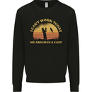 Funny Fishing Arm is In a Cast Fisherman Kids Sweatshirt Jumper Black