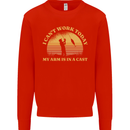 Funny Fishing Arm is In a Cast Fisherman Kids Sweatshirt Jumper Bright Red