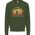 Funny Fishing Arm is In a Cast Fisherman Kids Sweatshirt Jumper Forest Green