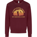 Funny Fishing Arm is In a Cast Fisherman Kids Sweatshirt Jumper Maroon