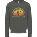 Funny Fishing Arm is In a Cast Fisherman Kids Sweatshirt Jumper Storm Grey
