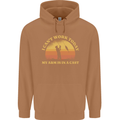 Funny Fishing Arm is In a Cast Fisherman Mens 80% Cotton Hoodie Caramel Latte