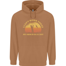 Funny Fishing Arm is In a Cast Fisherman Mens 80% Cotton Hoodie Caramel Latte