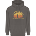 Funny Fishing Arm is In a Cast Fisherman Mens 80% Cotton Hoodie Charcoal