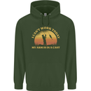 Funny Fishing Arm is In a Cast Fisherman Mens 80% Cotton Hoodie Forest Green