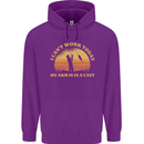 Funny Fishing Arm is In a Cast Fisherman Mens 80% Cotton Hoodie Purple
