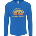 Funny Fishing Arm is In a Cast Fisherman Mens Long Sleeve T-Shirt Royal Blue