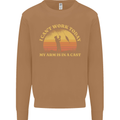 Funny Fishing Arm is In a Cast Fisherman Mens Sweatshirt Jumper Caramel Latte