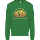 Funny Fishing Arm is In a Cast Fisherman Mens Sweatshirt Jumper Irish Green