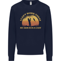 Funny Fishing Arm is In a Cast Fisherman Mens Sweatshirt Jumper Navy Blue