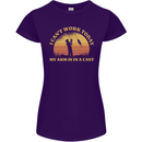 Funny Fishing Arm is In a Cast Fisherman Womens Petite Cut T-Shirt Purple
