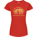 Funny Fishing Arm is In a Cast Fisherman Womens Petite Cut T-Shirt Red