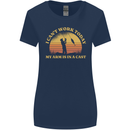 Funny Fishing Arm is In a Cast Fisherman Womens Wider Cut T-Shirt Navy Blue