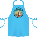 Funny Fishing Bet Your Bass Im Going Fisherman Cotton Apron 100% Organic Turquoise